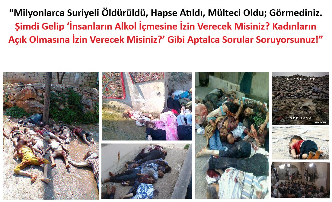 Seriatcilar's tweet photo. “Milyonlarca #Suriyeli Öldürüldü, #Hapse Atıldı, #Mülteci Oldu; Görmediniz. Şimdi Gelip ‘İnsanların #Alkol İçmesine İzin Verecek Misiniz? Kadınların Açık Olmasına İzin Verecek Misiniz?’ Gibi Aptalca Sorular Soruyorsunuz!” #Syria #Suriye #Alevi #Aleviler #Colani #HTŞ #Pkk #Kürt https://t.co/fh4p9le37p
