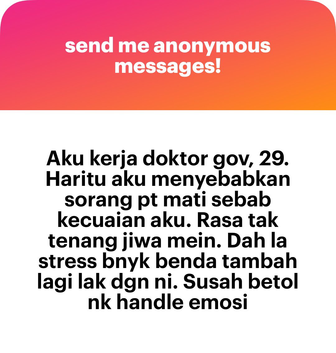 meinmokhtar's tweet photo. Ada kata kata semangat untuk doc?

Tisu gantung https://t.co/DSMdG7z3qG https://t.co/8kSqd74HSd
