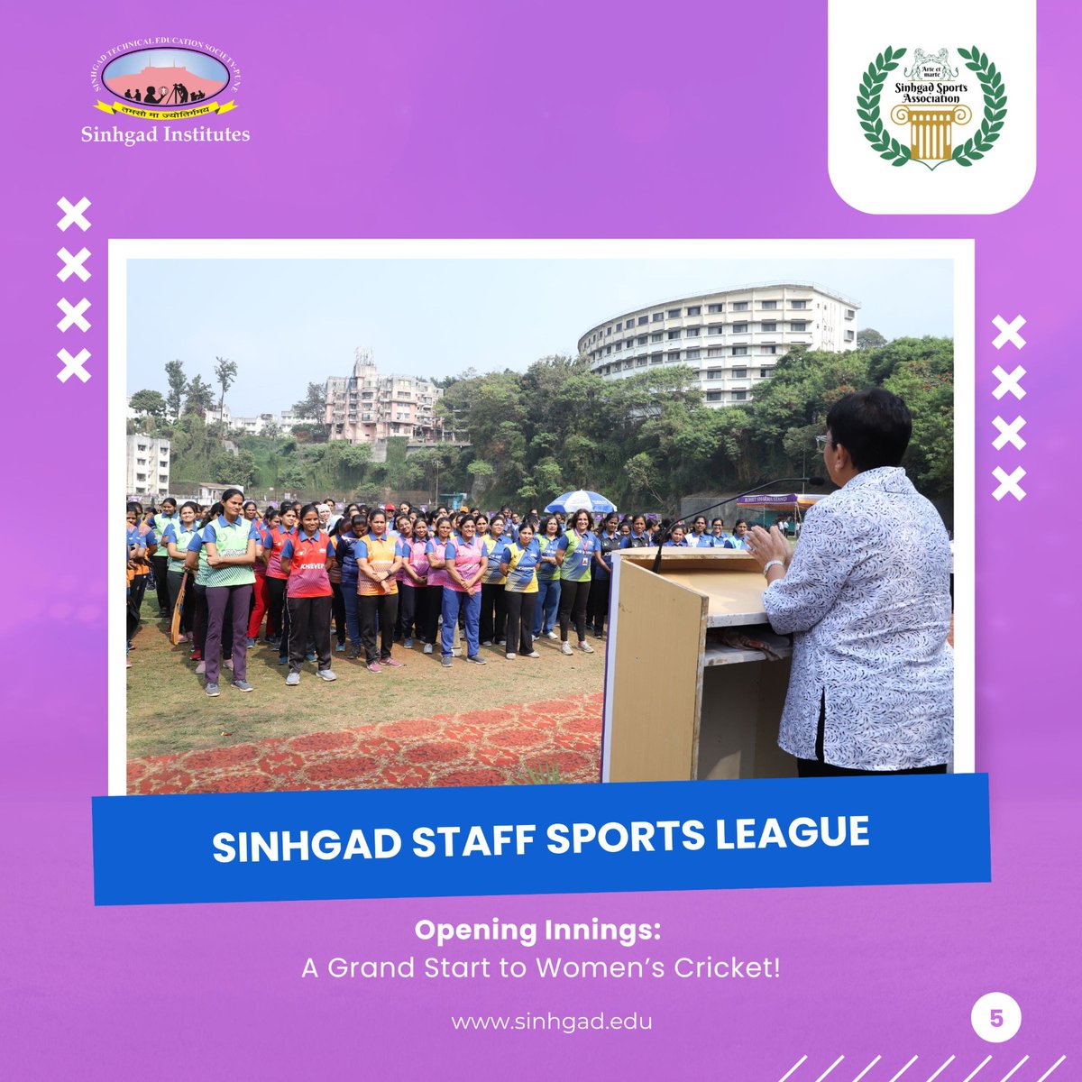 SinhgadCollege's tweet photo. The inaugural women’s cricket event at Vadgaon campus began with grace and grandeur! Dignitaries and leaders came together to light the torch of empowerment, setting the stage for an exciting celebration of talent and teamwork.
#SinhgadInstitutes #InauguralEvent #WomensCricket https://t.co/nE5yj091jp