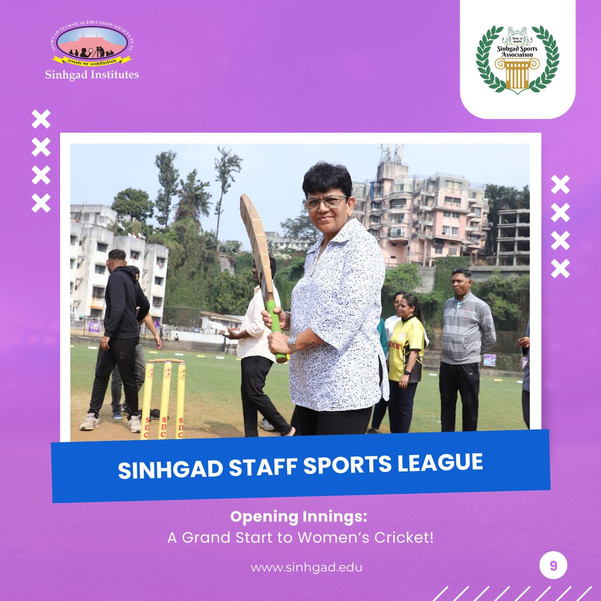 SinhgadCollege's tweet photo. The inaugural women’s cricket event at Vadgaon campus began with grace and grandeur! Dignitaries and leaders came together to light the torch of empowerment, setting the stage for an exciting celebration of talent and teamwork.
#SinhgadInstitutes #InauguralEvent #WomensCricket https://t.co/zIbPf1u80A