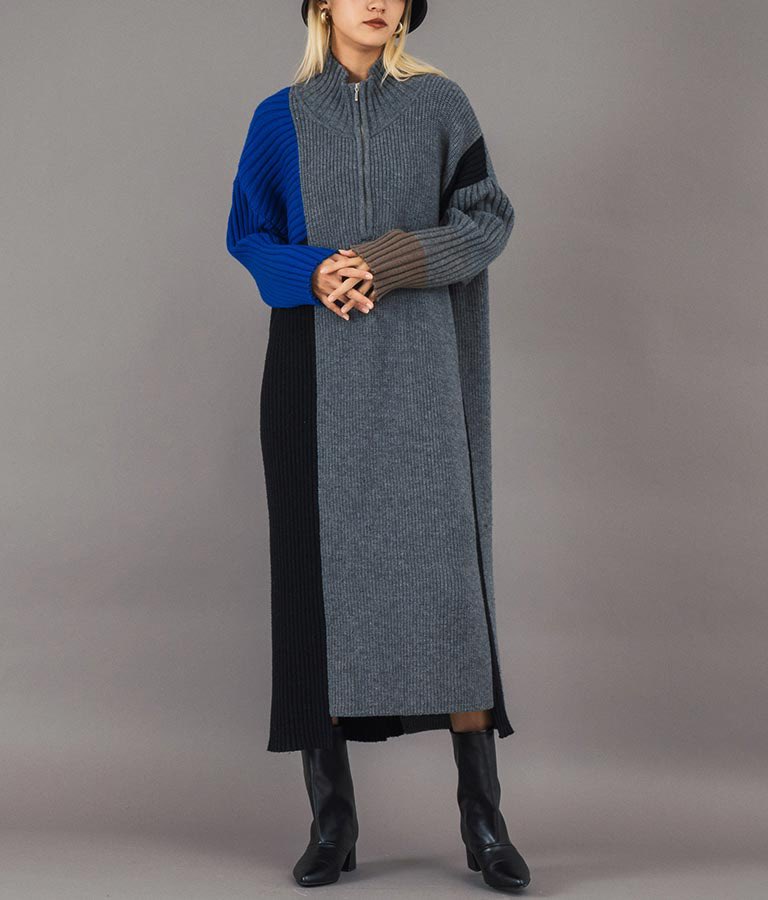 ◆商品紹介

Eimee Law ミックス リブ 
ハーフジップ ロング ニット ワンピース

◆購入はこちら
anapnet.com/item/273920