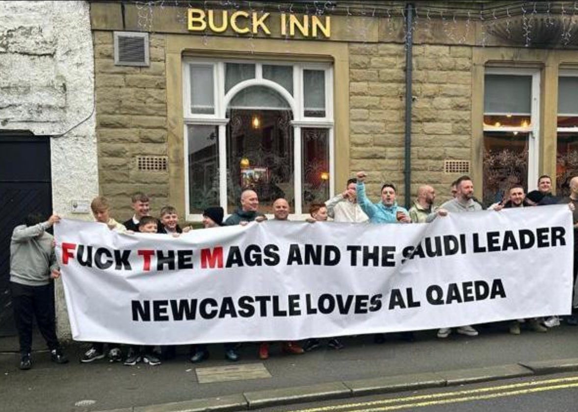 Sunderland fans with this banner about Newcastle in Blackburn today. #SAFC