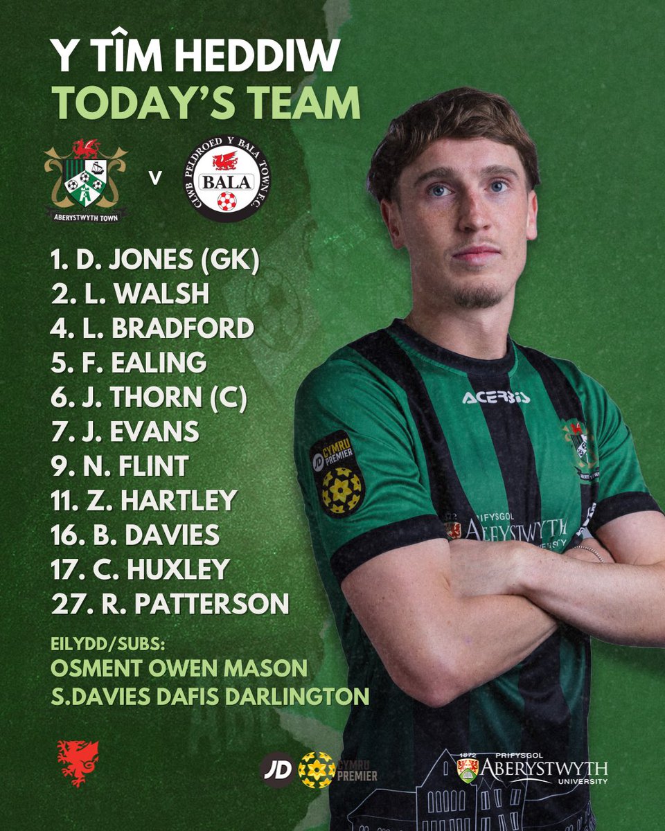 ❗️NEWYDDION TÎM / TEAM NEWS❗️

- Dim newid / No change from Saturday's win over The Cofis
- John Owen returns to the squad

Kick-off not far away for this blue sky Boxing Day battle, c'mon bois! 💚

#AberAsOne #Seasiders