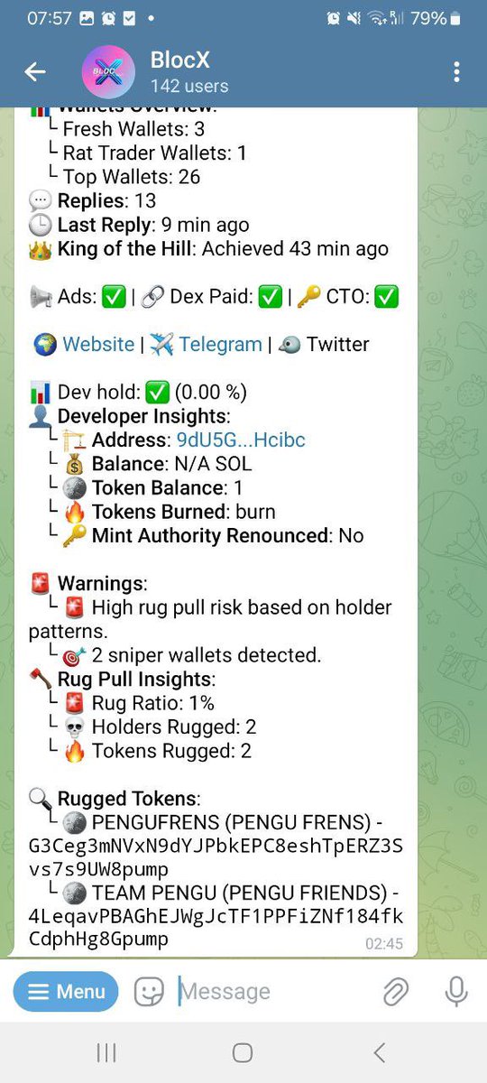 <a href="/lynk0x/">lynk</a> Minimise your losses with memecoins using the $BLX bot to scan for rugs before you ape

@BlocX_0x0 

x.com/blocx_0x0/stat…