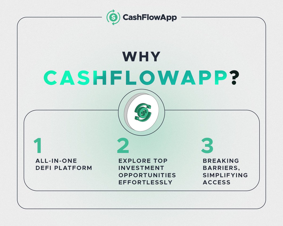 TheCashFlowApp's tweet photo. Why #CashFlowApp? 🌟
A game-changing platform that makes finding great investment opportunities simple and accessible for everyone. Stay tuned for more reasons in our "Why CashFlowApp?" series! https://t.co/7X9IvUmtnG
