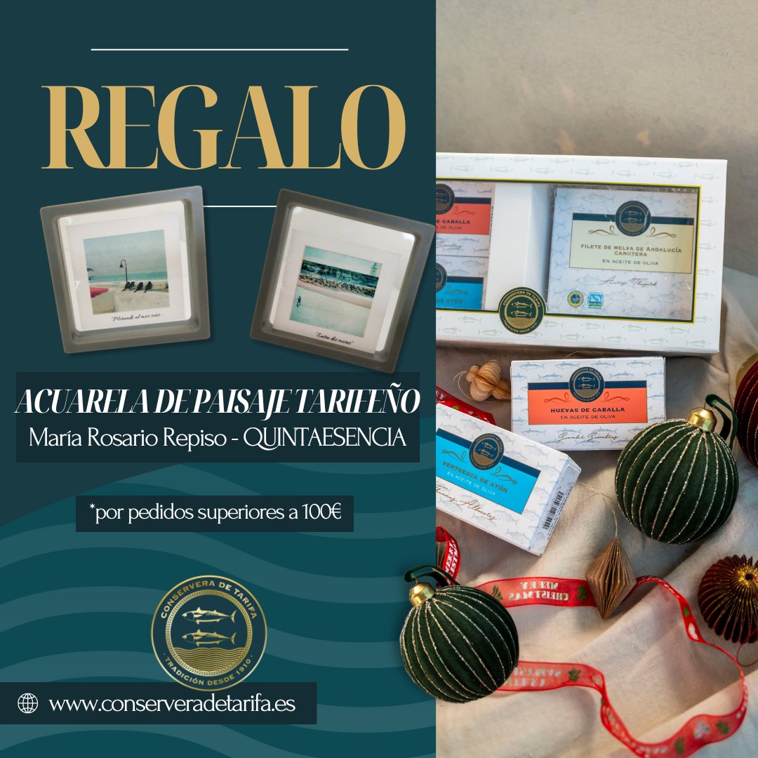 Esta Navidad, regala la esencia de Tarifa 🌊 Por compras superiores a 100€ te regalamos una acuarela exclusiva 🖼️ de María Rosario Repiso (QUINTAESENCIA.

👉🏼 conserveradetarifa.es/-tienda-

#ConserveradeTarifa #saboryarte #navidadtarifeña #regalosqueinspiran #navidad #diciembre