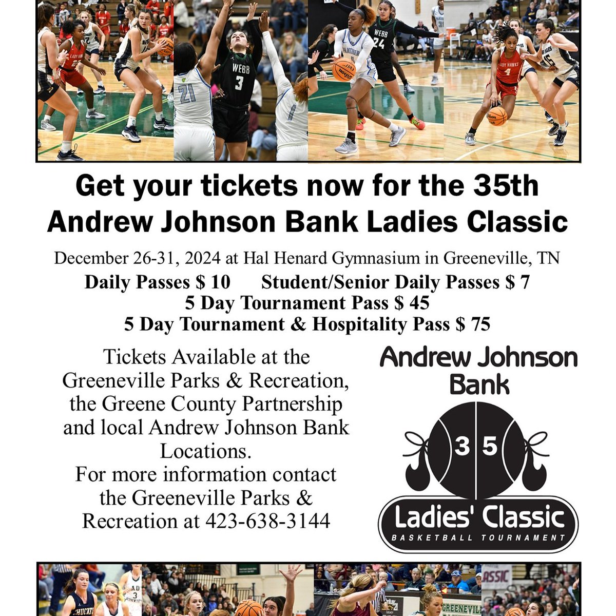 The Andrew Johnson Bank Ladies Classic starts TODAY!

Member FDIC | AJBank.com | #LadiesClassic