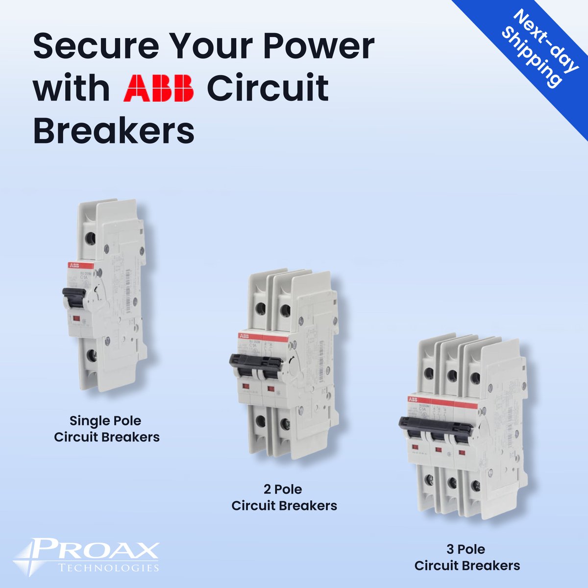Explore the Full Range of @ABB Circuit Breakers with Proax Technologies! From Single Pole to 2 Pole and 3 Pole options, our breakers are designed for unmatched reliability and safety. 

Learn more here: hubs.li/Q03065sS0