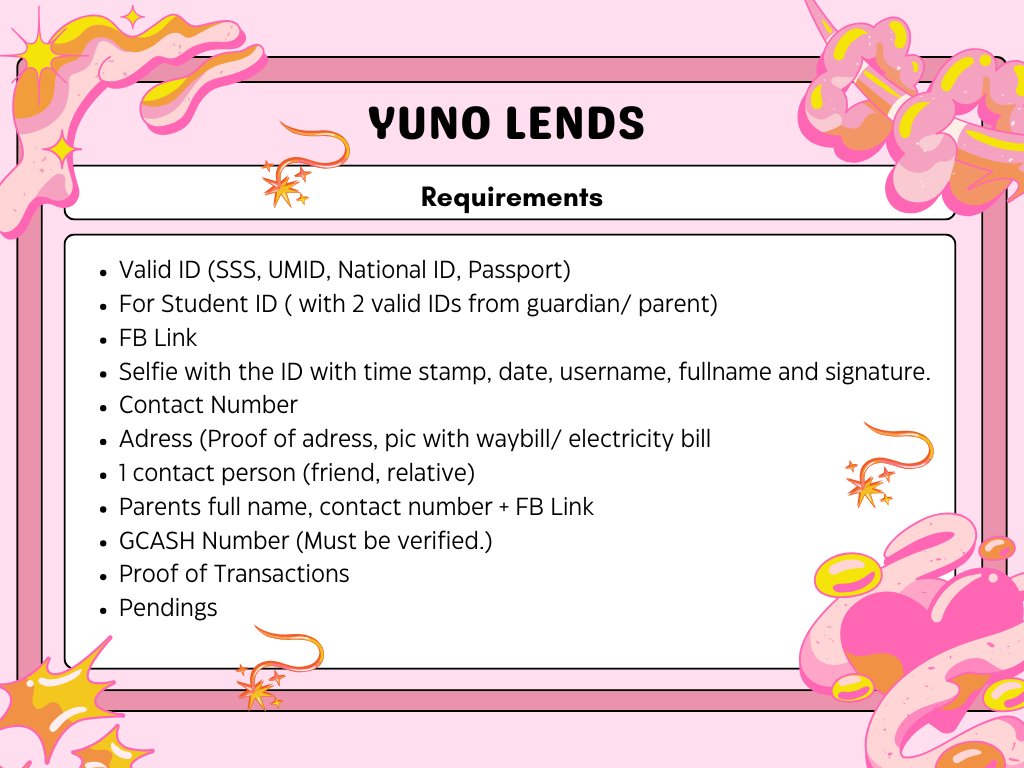 YUNO LENDS// PAUTANG SERVICE OPEN tweet media