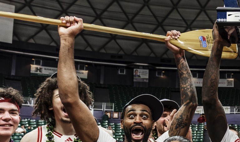 Brice very much enjoyed getting the Most Valuable Player paddle for Christmas