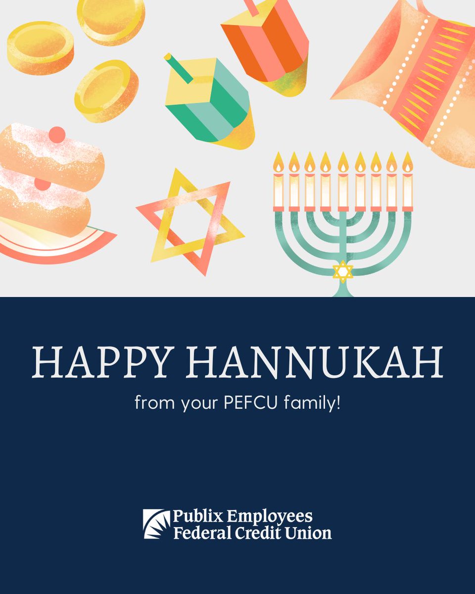 🕎✨ Wishing a bright and joyous Hanukkah to all who celebrate! May each candle bring warmth, light, and happiness to your home. Happy Hanukkah from all of us at PEFCU!