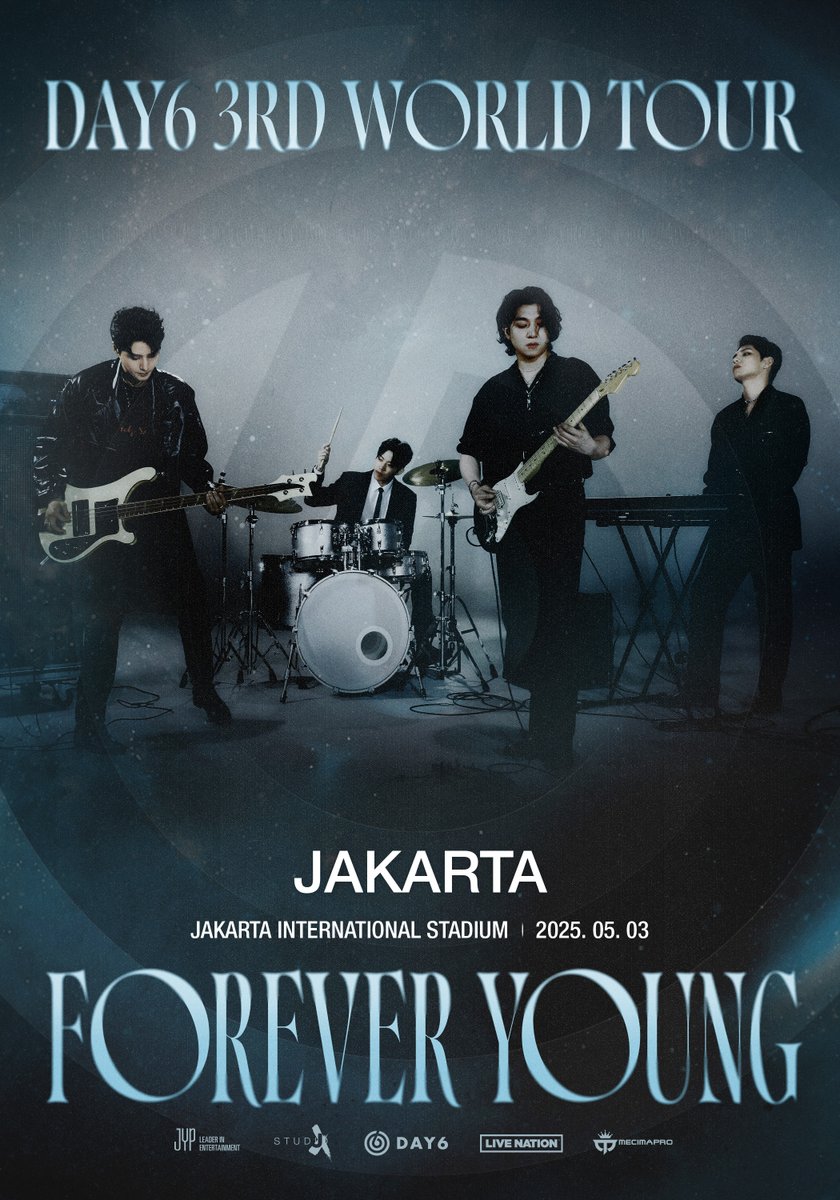 day6official's tweet image. DAY6(데이식스) 
3RD WORLD TOUR &amp;lt;FOREVER YOUNG&amp;gt; 
in JAKARTA

☑Show Info
2025.05.03 (SAT) @ Jakarta International Stadium

📍Ticket Open (Local Time)
MCP Presale | 2025.01.06 (MON) 1PM - 9PM
General Sale | 2025.01.07 (TUE) 1PM 

🔗More Info
instagram.com/mecimapro

#DAY6 #데이식스…