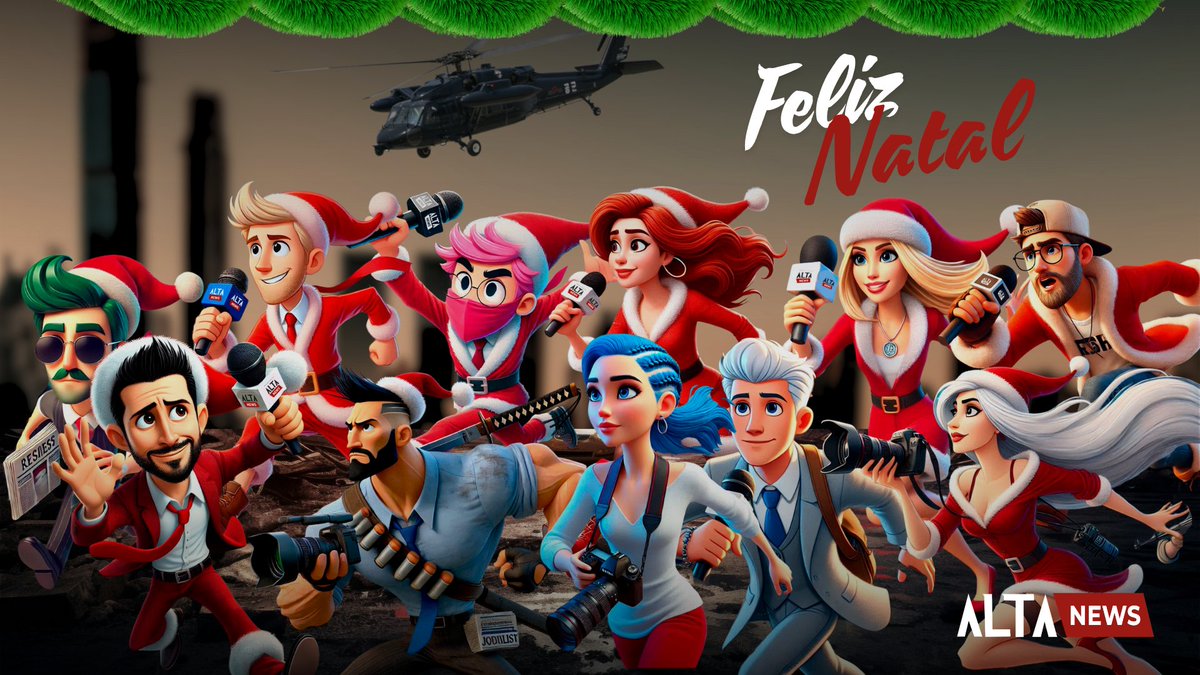 Atrasadinho por aqui, mas não pode faltar nossos jornalistas em clima natalino 😍😍 <a href="/cidadealtarp/">CIDADE ALTA</a>