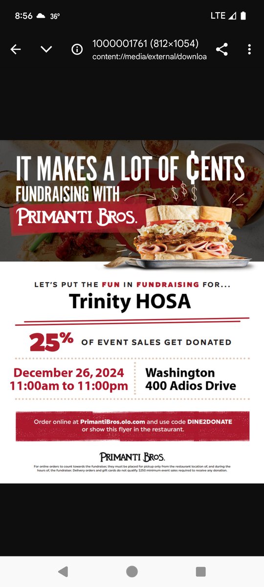 Keep the leftovers in the fridge today. Help a great group of kids raise some money to go to the HOSA Student Leadership Conference in Lancaster.