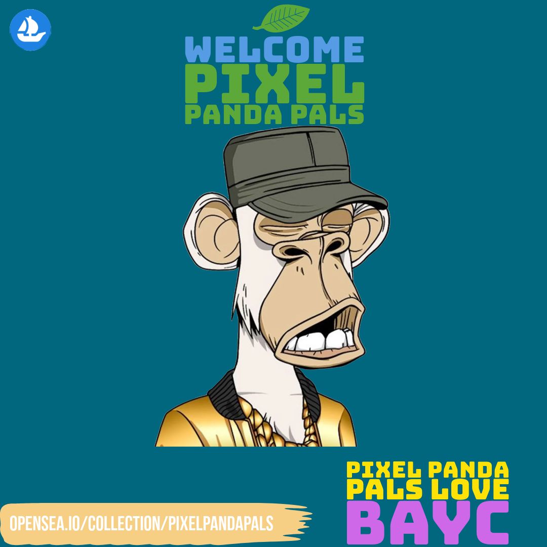 PixelPandaPals's tweet photo. 📣 BAYC apes, come vibe with the Pixel Panda Pals. Let’s keep this blockchain roaring with creativity and collaboration! 💥#PixelPandaPals #BAYC #NFTCommunity #PENGU #Solana #opensea #openseanft $UFD $PENGU #Solana #opensea #openseanft #openseaart #panda #pandas #giveaway #nft https://t.co/qsNDwNbDbY