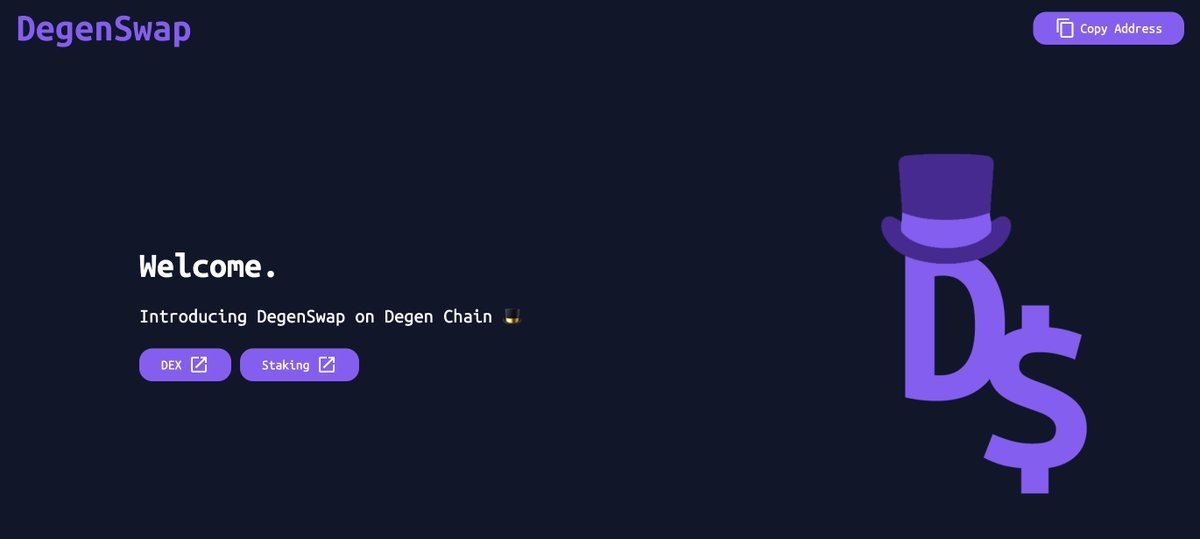 use the DEX made for DEGENs

$DSWAP - only on DEGEN L3
