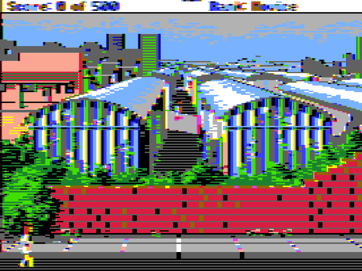 gilmegidish's tweet photo. Another random driver of "glimsci" - set of hacked vga drivers for Sierra's SCI games. This is Apple II DHGR-like graphics at 320x200. https://t.co/1UKYm6TK65