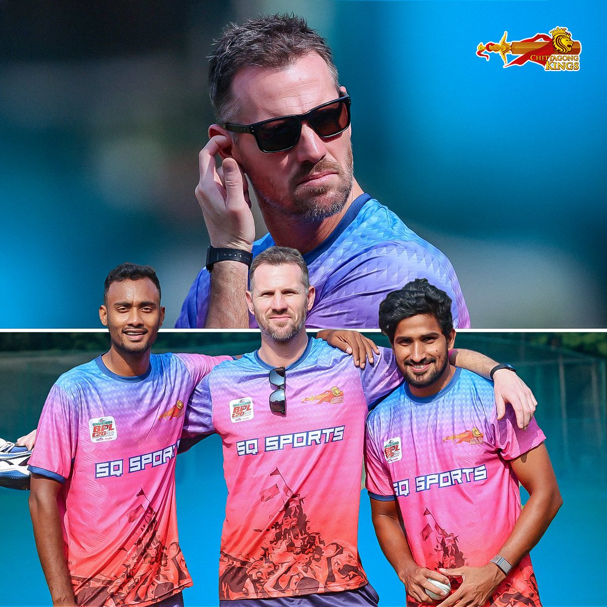 Speed meets precision , Shaun Tait fine-tuning the Kings ,pace arsenal with Shoriful Islam and Syed Khaled Ahmed. fire and fury in Kingdom 📷
#ctgking