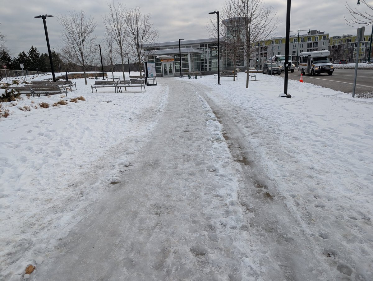 LiquidHandler_'s tweet photo. @MBTA stop tweeting about accessibility when you can't even clean up 3 inches of snow before it freezes solid. This is 6 days later  #TAccess #BuildingABetterT https://t.co/0zg52CjkSk