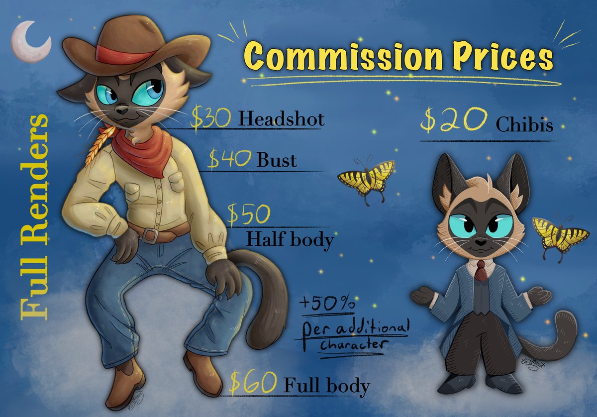 Cats0naut's tweet image. π«ππ¨π¦π¦π’π¬π¬π’π¨π§π¬ ππ©ππ§!π«
Hello everyone! My commissions are open again!
Here are my prices and what offer. However, if you are interested, highly recommend you visit my carrd:
catsonaut.carrd.co