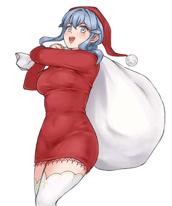 ちょっと遅れてのゴトサンタ絵。あのクリスマスグラのコートの下は、こういう感じの服だといいなあと思いながら…。 