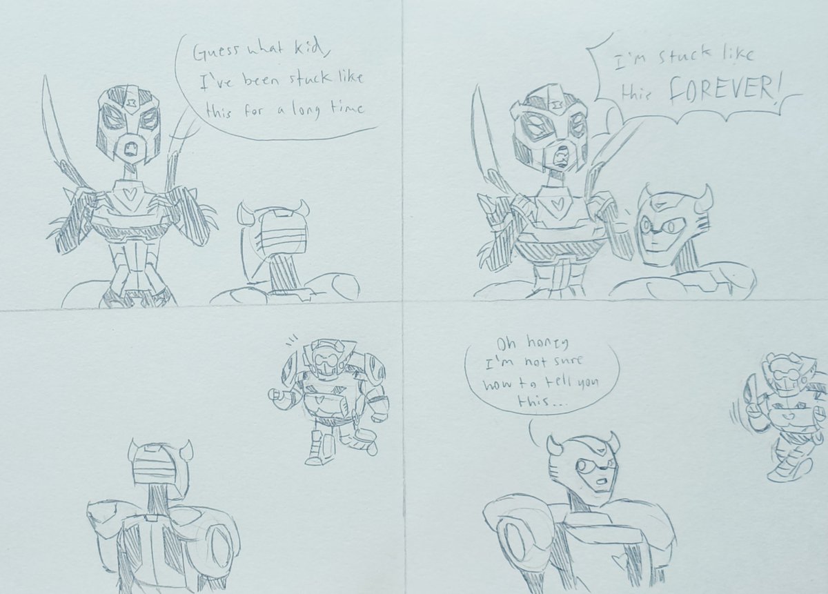 deepfriedhopes1's tweet photo. Should you tell her?
#Transformersanimated #tfa #blackarachnia #bumblebee #autotrooper https://t.co/vb9OLFAp0o
