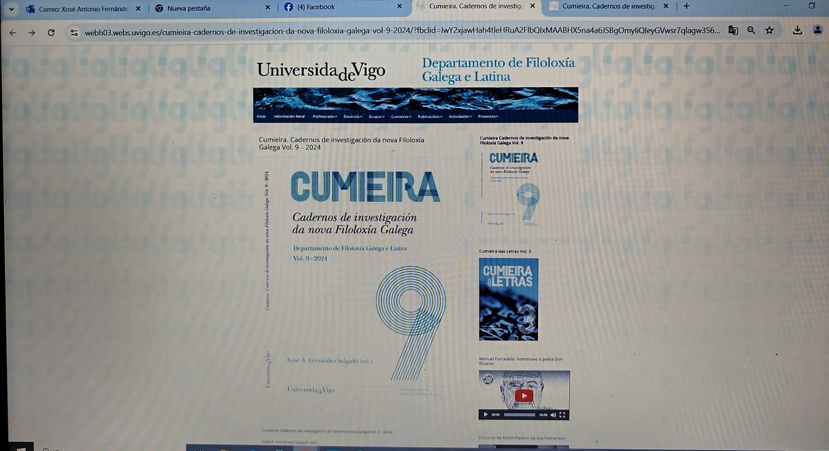 Xa se pode descargar de balde o vol. 9 - 2024 de "Cumieira. Cadernos de investigación da nova Filoloxía Galega" (webh03.webs.uvigo.es/cumieira-cader…), que publica o Departamento de Filoloxía Galega e Latina da Facultade de Filoloxía e Tradución da Universidade de Vigo.