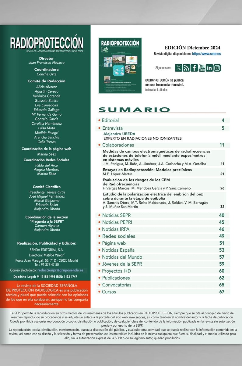 🎅🎄NUEVO NÚMERO DE LA REVISTA RADIOPROTECCIÓN N° 111

¡¡LA REVISTA RADIOPROTECCIÓN EN ACCESO ABIERTO!!
📢‍Ya  está disponible en la web de la SEPR el número 111 de la revista  RADIOPROTECCIÓN, dedicado a las RADIACIONES NO IONIZANTES. Aqui el link  🔗: lnkd.in/gSDEu8D
