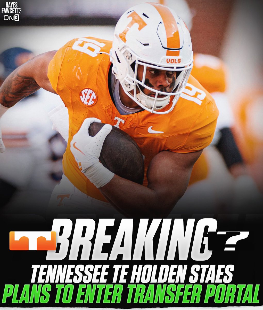 BREAKING: Tennessee TE Holden Staes plans to enter the Transfer Portal, he tells @on3sports

The 6’4 250 TE has totaled 31 Receptions for 318 yards &amp; 5 TDs through 3 seasons

Will have 1 year of eligibility remaining 

on3.com/transfer-porta…