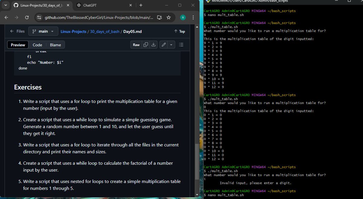 Ade_leyee's tweet image. Day 82
#100DaysOfBashScripting
@jay_hunts @segoslavia @OnijeC
@akintunero
Went over day 5 of #30DaysOfBashScripting, learning how to use loops all over again