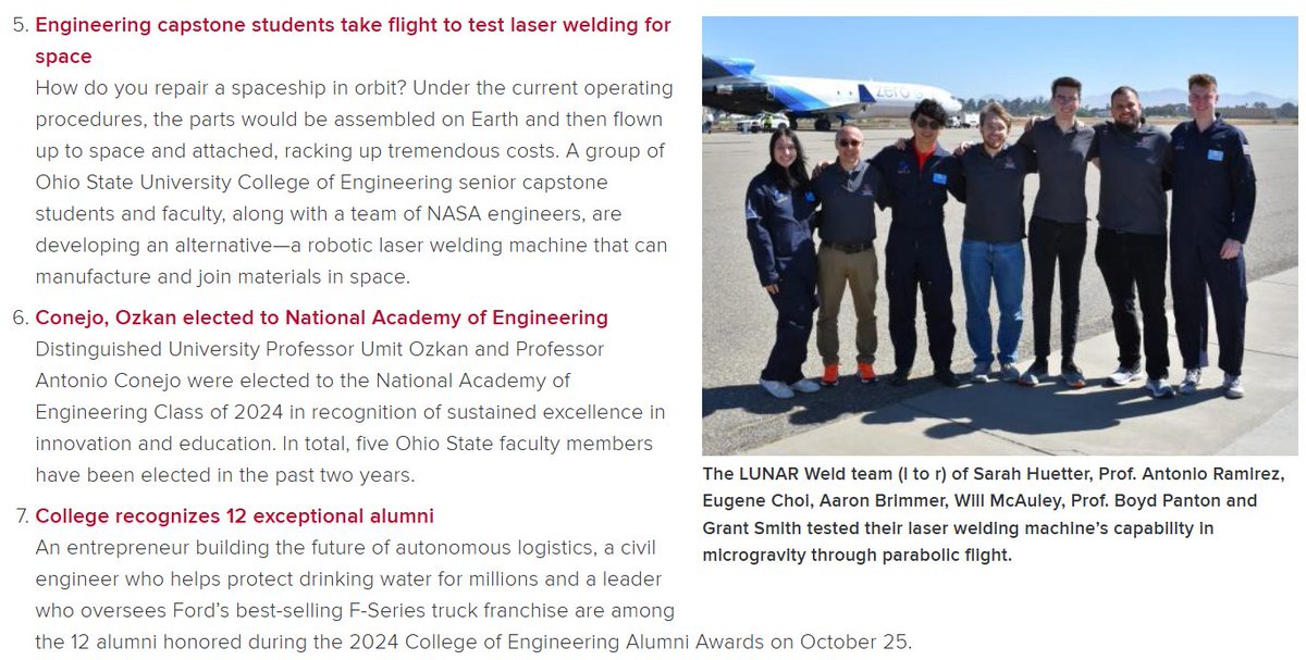 OSUengineering's tweet image. It&apos;s the time of year for Top 10 lists, so...🥁🥁🥁🥁
here are the 10 most popular Buckeye Engineering news stories from 2024: engineering.osu.edu/news/2024/12/t…