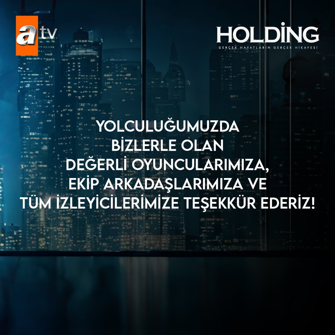 Yolculuğumuzda bizlerle olan değerli oyuncularımıza, ekip arkadaşlarımıza ve tüm izleyicilerimize teşekkür ederiz! ✨

#Holding 🏙

<a href="/atvcomtr/">atv</a> <a href="/LimonYapim/">Limon</a>