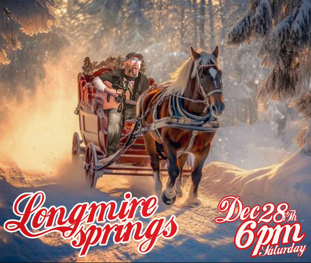 VaughtRock's tweet photo. Saturday, I’m busting out of Christmas break ready to rock!! Come party with me at @LongmireSprings in #Packwood #Wa https://t.co/IKlRCyuuwE