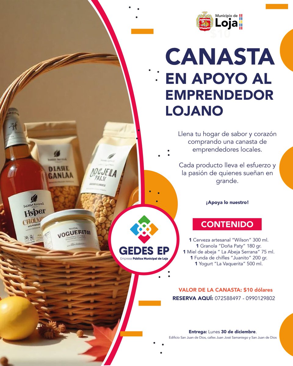 EpGedes's tweet photo. ✨ Descubre el sabor del esfuerzo y la pasión local en cada canasta 🧺❤️. Apoya a nuestros emprendedores y llévate productos únicos y llenos de calidad. 🌱
¡Elige lo nuestro, elige local! 🙌 
#ConsumeLocal #ApoyaEmprendedores #HechoConAmor https://t.co/um9CnoTwh3