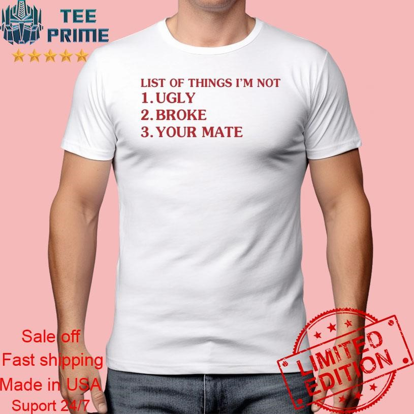 TeesPrime's tweet photo. Original Bola Montana List Of Things I’m Not Ugly Broke Your Mate Shirt
https://t.co/KVW54wfJvs https://t.co/8fyOB2A6Fb