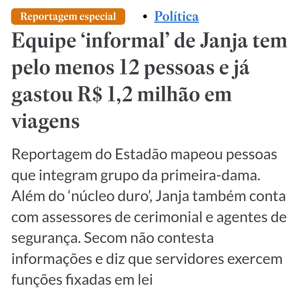 KimKataguiri's tweet photo. Enquanto Lula se vê perdido em cortar gastos, Janja, que não possui nenhum cargo oficial, torra mais de um milhão em viagens com a sua "equipe informal".
Governo Lula é isso: especialista em encontrar culpados para esconder a sua incompetência e a falta de compromisso com o Brasil.
