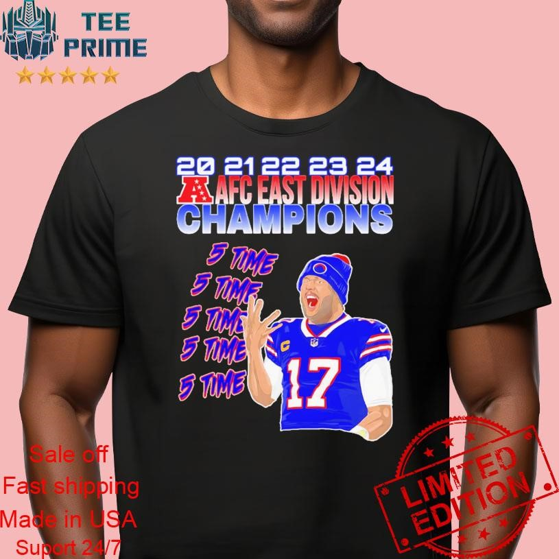 TeesPrime's tweet photo. Original Josh Allen 5 time AFC East Champions Shirt
https://t.co/MJxvcaAypB https://t.co/7J6iQOF0j7