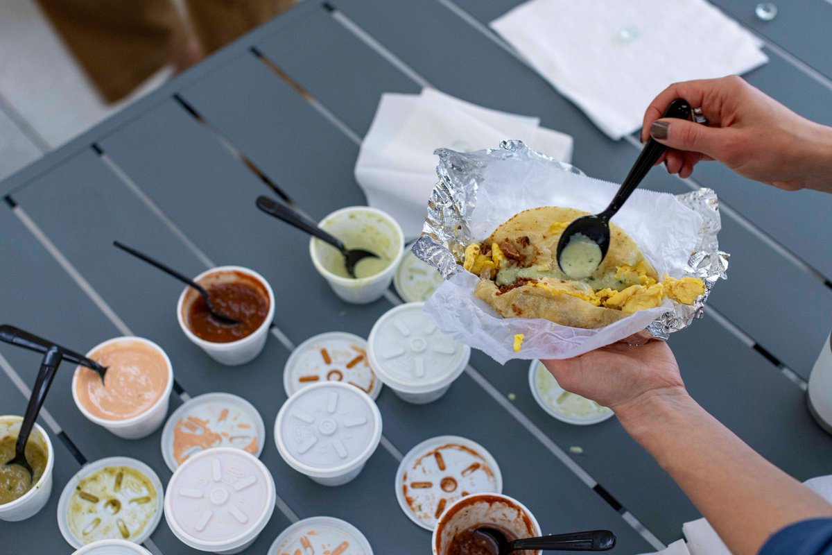 CM_Austin's tweet photo. We bought breakfast tacos from Taco Joint for our December event thanks to our partner Rivian @rivian. #CMcycle #CMATX https://t.co/FpzeMAS5tz