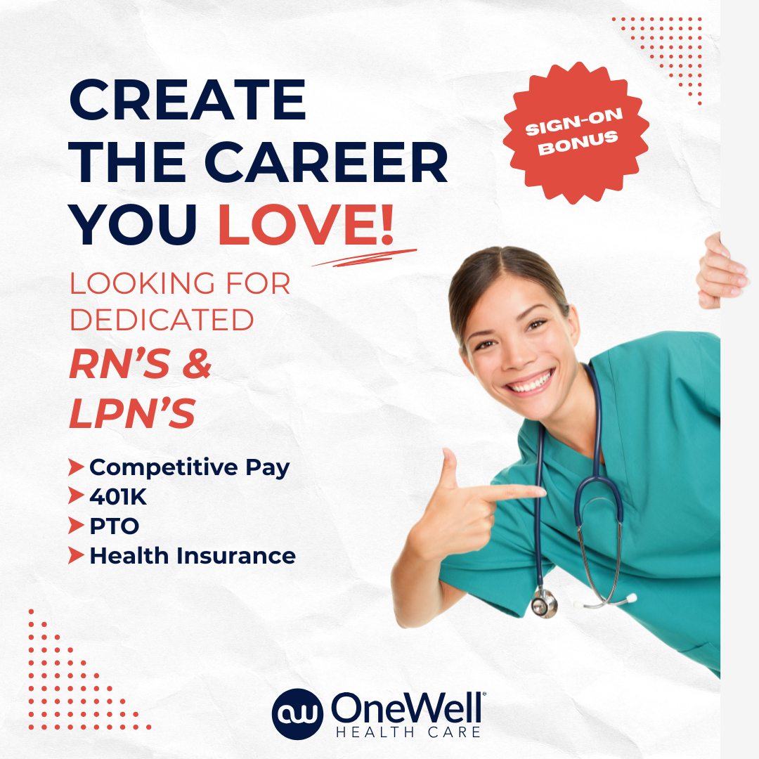 OneWellHealth's tweet image. ✨ Calling all passionate RNs and LPNs! Looking for more than just a job? At OneWell Health Care, we’re dedicated to helping YOU thrive.
#nurses