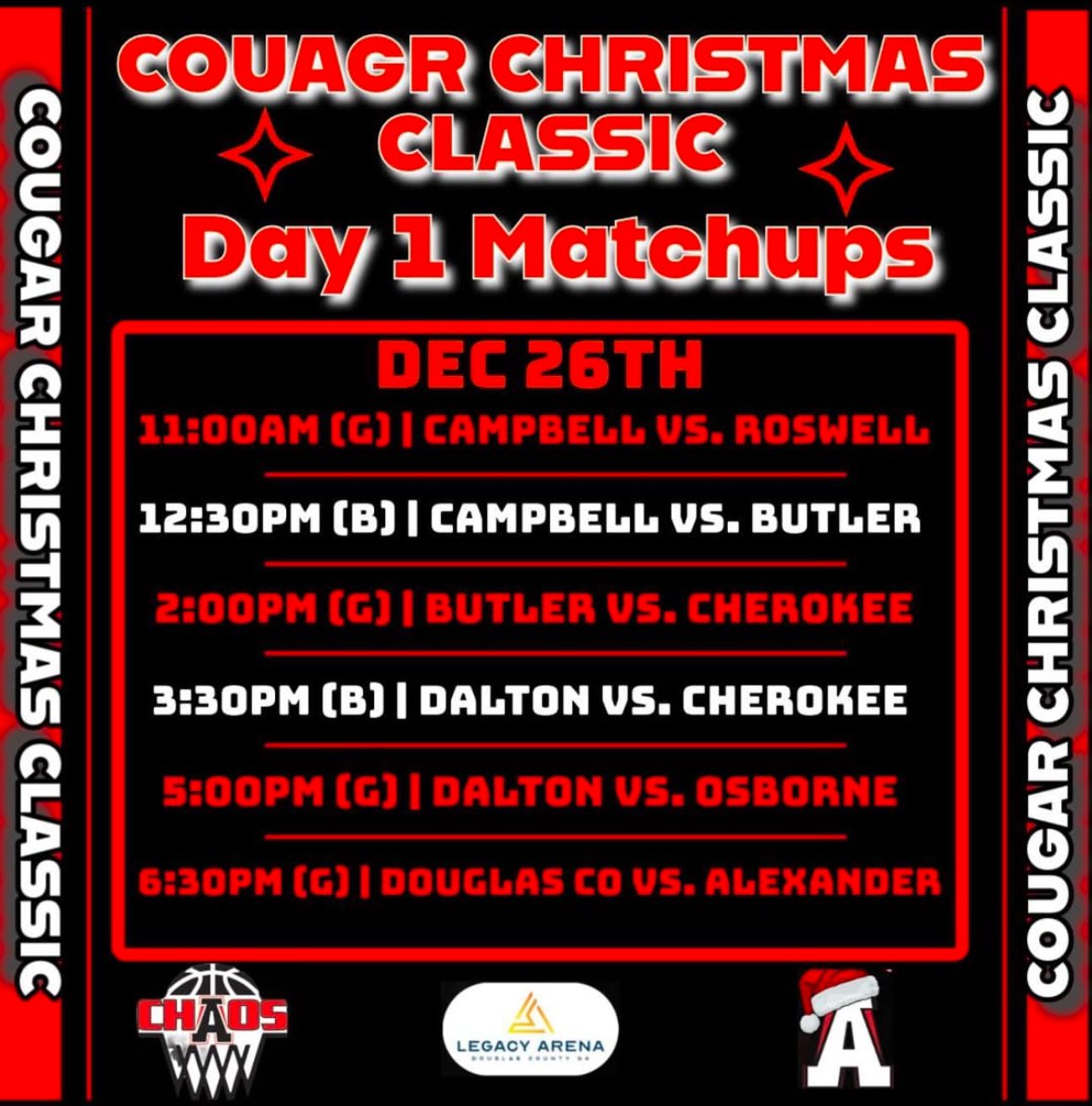 Good day of basketball today at <a href="/ALX_GBasketball/">ALX Girls Basketball</a>’s #CougarChristmasClassic