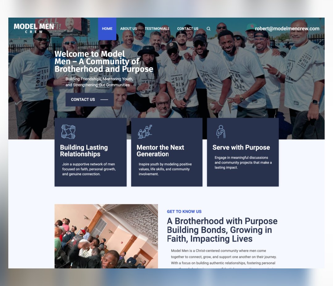 NUVEWweb's tweet image. 🎉 We are happy to announce the launch of Model Men Crew! Check out their website!
#WebsiteDesign #WebsiteLaunched

bit.ly/405PPz2