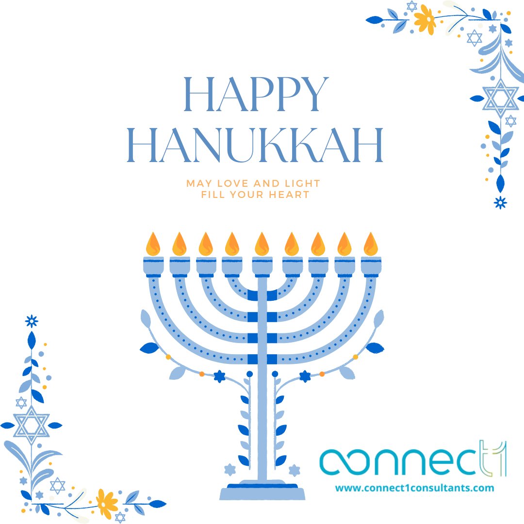 Connect1LLC's tweet photo. Wishing everyone a Happy Hanukkah filled with love, light, and joy! #HappyHanukkah ✨🕎 #HappyHanukkah #FestivalofLights #CelebratingHanukkah #connect1llc https://t.co/VGmVWWUj71