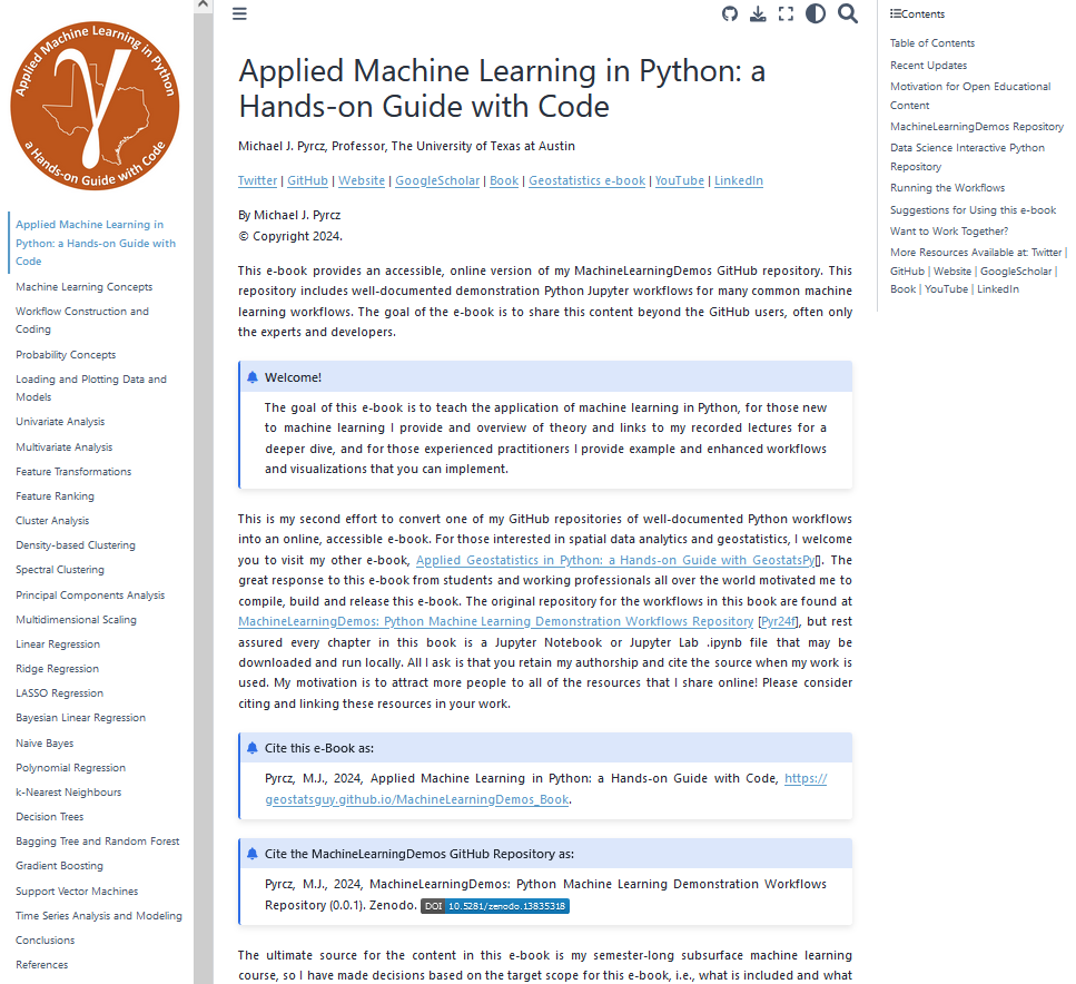 Getting started with #MachineLearning? Or are you an expert seeking a practical resource to refine your skills?

I’m excited to share my free online e-book:
Applied Machine Learning in Python

📘 What you'll find inside:

1. Clear explanations of theory
2. Best practices for