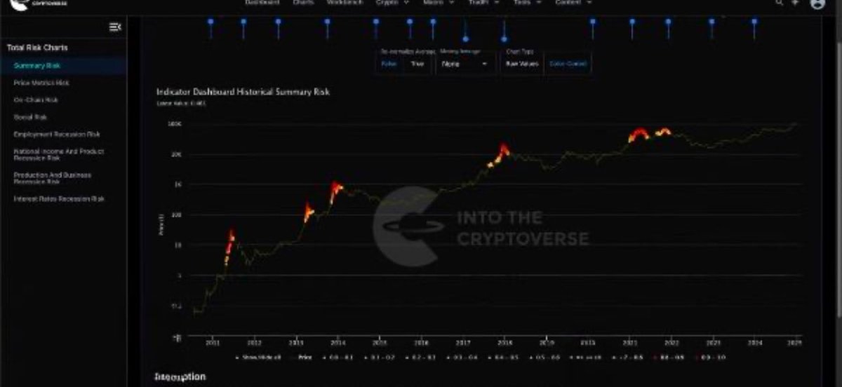 Bitcoin Risk Metrics

 The attached chart considers a whole bunch of risk metrics like price metrics, on chain data, social metrics, market cap BTC risk and progression trend lines, fear and greed index, on chain long term and short term holders statistics and many others are