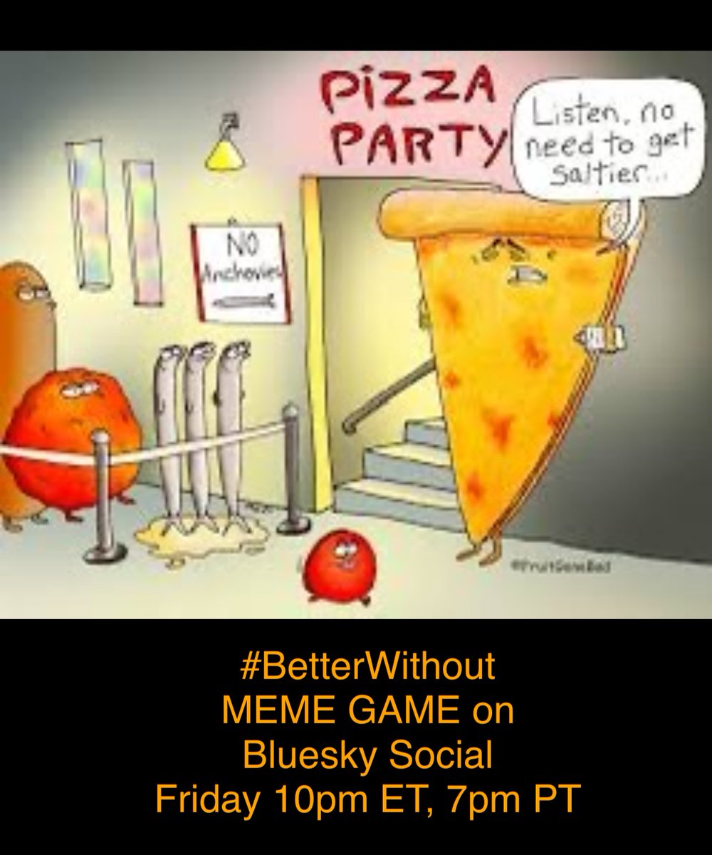 Memesters (@fridaymemeteam) on Twitter photo Come over to the Blue place for our Friday Party.
Do not bring anchovies!
...
<a href="/commisurbator/">ynoT Tony?</a>
<a href="/Netjeretkhau/">Pharaoh Hatshepsut Wadjrenput Wesretkau Maatkare</a>
<a href="/Preciosa_Liz/">Bella Elle</a> Come over to the Blue place for our Friday Party.
Do not bring anchovies!
...
<a href="/commisurbator/">ynoT Tony?</a>
<a href="/Netjeretkhau/">Pharaoh Hatshepsut Wadjrenput Wesretkau Maatkare</a>
<a href="/Preciosa_Liz/">Bella Elle</a>