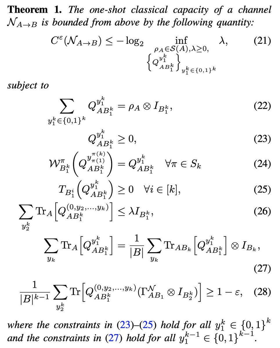 Mark M. Wilde (@markwilde) on Twitter photo Joint work with Vishal Singh and <a href="/TheshNura/">Theshani Nuradha</a> now available on the arXiv:
arxiv.org/abs/2412.18556
We define the notion of extendible quantum measurements and use it to establish limitations on classical communication over quantum channels. Joint work with Vishal Singh and <a href="/TheshNura/">Theshani Nuradha</a> now available on the arXiv:
arxiv.org/abs/2412.18556
We define the notion of extendible quantum measurements and use it to establish limitations on classical communication over quantum channels.