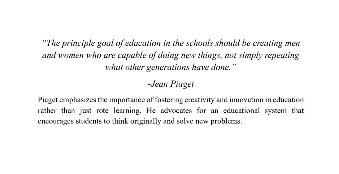 HasmeKamal's tweet photo. #EducationForInnovation #CreativeLearning #JeanPiaget #PiagetWisdom https://t.co/v9TtfSZIdl