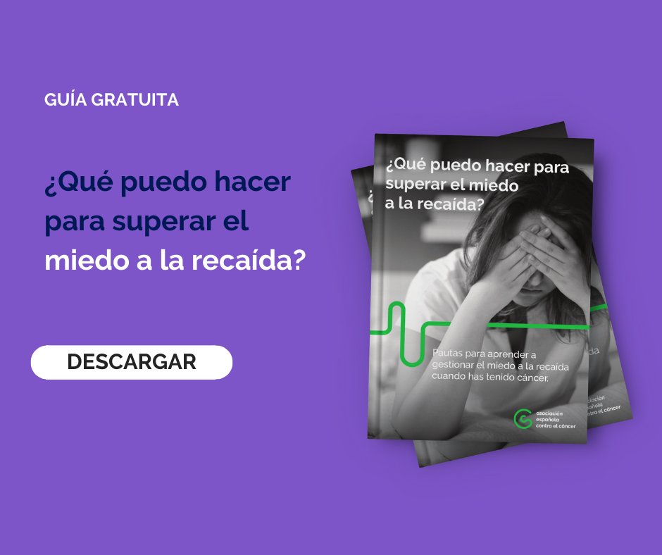 Es normal que cuando has pasado por un cáncer, tengas miedo a la recaída. En este ebook encontrarás pautas para aprender a gestionar este miedo. 
Es totalmente  gratuito. ¡Descárgatelo!   
⬇️
contraelcancer.es/es/ebooks/que-…