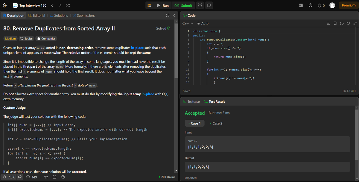 arav_mahind's tweet image. #Day15 of #30daysProductivityChallenge      
 
-- 📍Solved array related questions
-- 💻Leetcode 
    - 80. Remove Duplicates from Sorted Array II
    - 169. Majority Element
    - 189. Rotate Array   

#100DaysOfCode #buildinpublic #dsa #leetcode