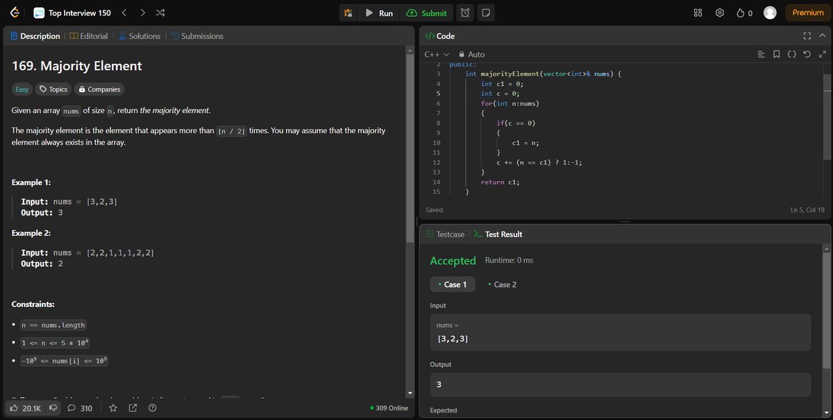 arav_mahind's tweet image. #Day15 of #30daysProductivityChallenge      
 
-- 📍Solved array related questions
-- 💻Leetcode 
    - 80. Remove Duplicates from Sorted Array II
    - 169. Majority Element
    - 189. Rotate Array   

#100DaysOfCode #buildinpublic #dsa #leetcode
